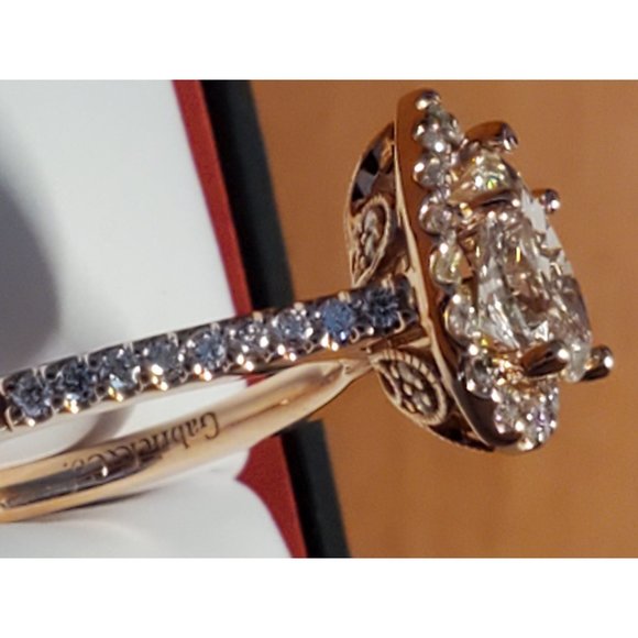 Ashcroft & Oak Jewelry Nwt 4k Gabriel Pear Shaped Halo
